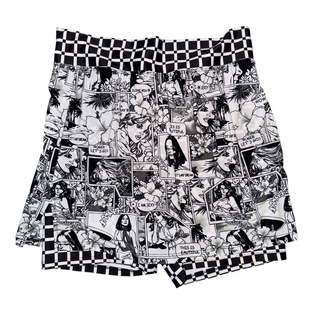 Skort Obsession Comic Collage Black White Athletic Skort M Tennis Golf USA